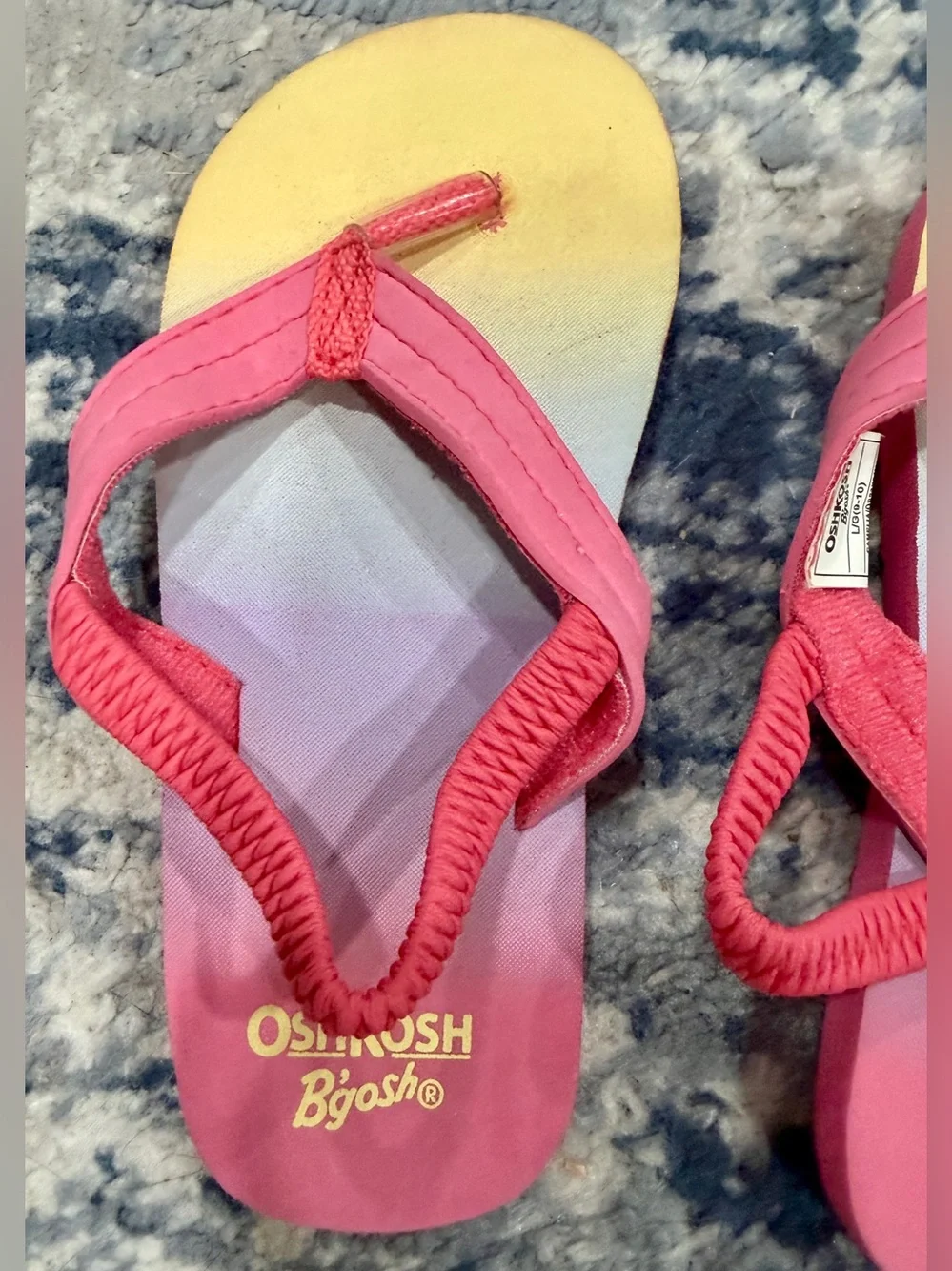 OshKosh B'gosh Girls' Pink to Yellow Ombre Flip Flop Sandals
